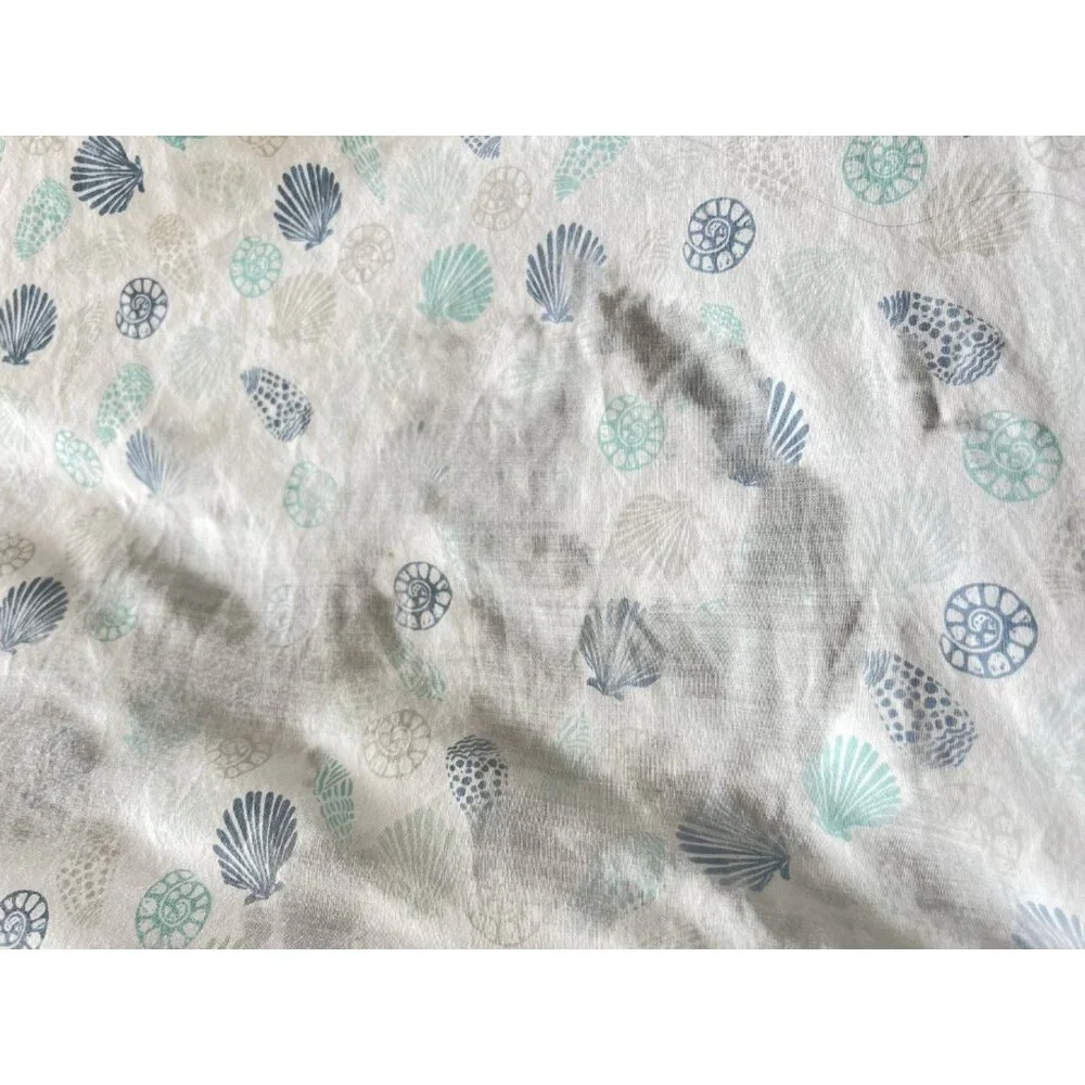 Set 3 Queen Sea Shell Flat Sheet + 2 Qu Pillowcases 60% PIMA COTTON Ocean Summer - Picture 13 of 14